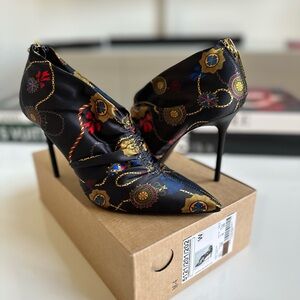 Zara Satin Limited Edition Elegant Black Stiletto Ankle Boots